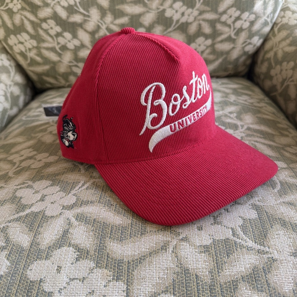 47 Brand Hitch Boston University Terriers Corduroy Script Strapback Hat Cap NCAA